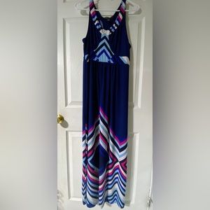 Style & Co Women’s Blue Maxi dress sleeveless Size Large NWOT On Sale Now❤️